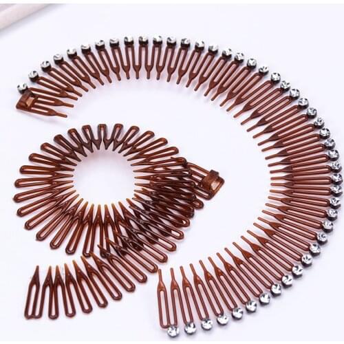 1PC Plastic Full Circle Stretch Diamond Flexible Comb Teeth Headband Hair Band Clip Face Wash Fixed Hair Accessories
