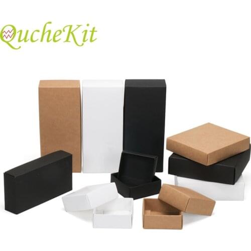 10pcs Large Kraft Paper Box With Lid Handmade Soap Boxes Brown Paper Gift Box Food Candy Cookies Cake Boxes Packaging Jewelry