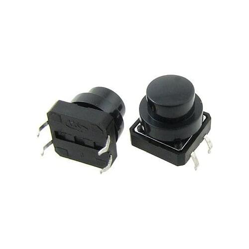 10PCS Panel Momentary Tactile Tact Push Button Switch 12 x 12 x 11mm 4 Pin w Cap