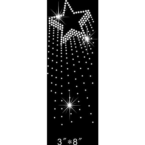 2pc/lot Spraying star appliques transfers design iron on transfer patches hot fix rhinestone transfer motifs fixing rhinestones