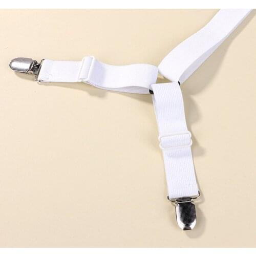 2 Pcs Sheet Bed Adjustable Suspenders Crisscross Band Straps Grippers Mattress Duvet Elastic Fasteners Clips H99F