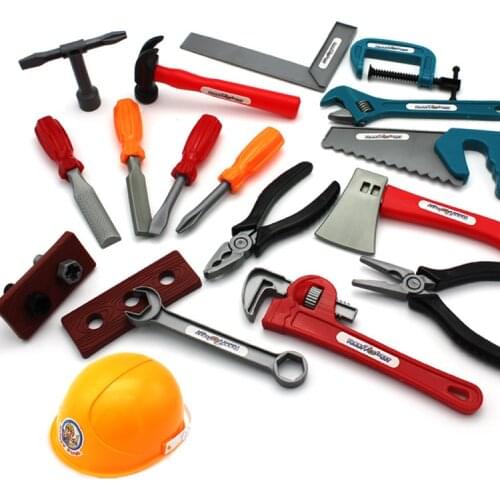 22pcs/set Repair Tools Toy Children Builders Plastic Fancy Party Costume Accessories Set Kids Pretend Play Classic Toys Gift