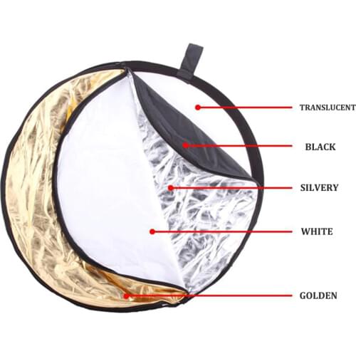 24" 60cm 5 in 1Portable Collapsible Light Round Photography Studio Photo Oval Collapsible Light Reflector handhold photo disc
