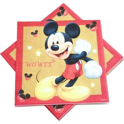 For 6 Kids Red Mickey Mouse Party Supplies Decorations Birthday Party Favors Napkins Tablecloth Balloons Caketopper