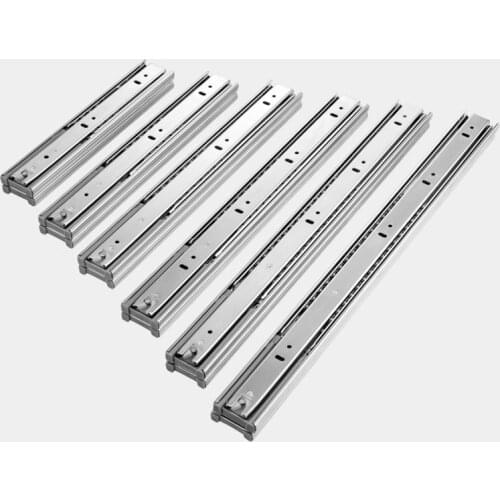 8"-22" Stainless Steel Drawer Slider Soft Closed Drawer Track Sliding Three-Section Cabinet Slider Furniture Hardware Damping