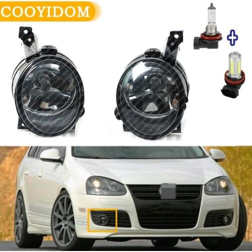 Car Left Right Front Fog Lamp Fog Light With Halogen and LED bulbs For VW Jetta 5 A5 MK5 2006 2007 2008 2009 2010 2011 FogLamp