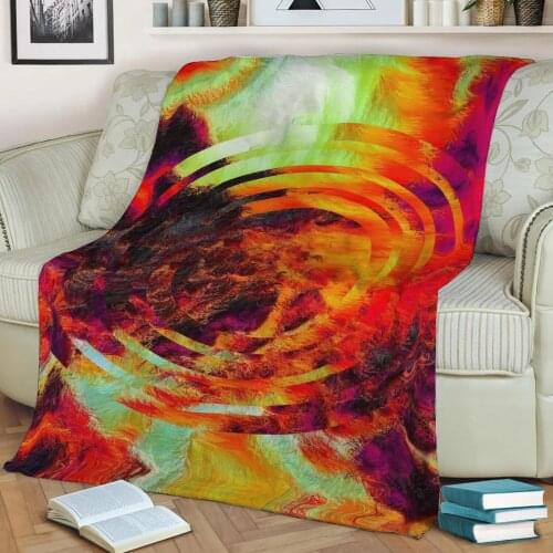 Abstract Geometric Pattern 3D Printed Velvet Plush Throw Fleece Blanket Bedspread Sherpa Blanket Home Decora