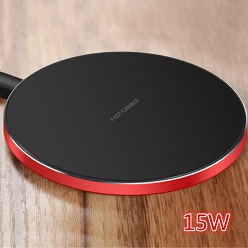 15W Wireless Charger fast charge round aluminium alloy For Samsung Galaxy S10 S9 S8 Note 9 Qi Charging For Phone