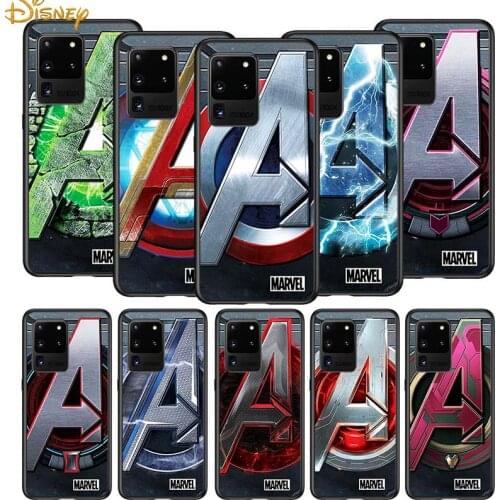 Marvel logo for Samsung S20 FE Ultra Plus A91 A81 A71 A51 A41 A31 A21S A72 A52 A42 A02S Soft Black Phone Case