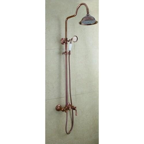 European Style All Copper Ming Suit Rose Gold Antique Orb Three Function Shower Flower Watering Faucet