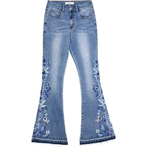 Женские джинсы с вышивкой FENGTINGFENGTING China At AliExpress