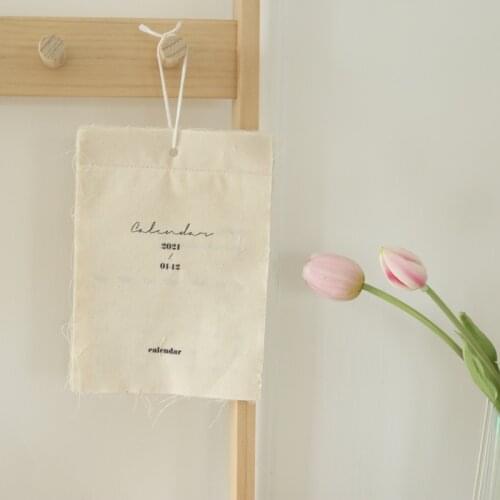 Cutelife Cotton 2021 Calendar Aesthetic Girl Room Decoration Vintage Ornaments Wall Hanging Decoration Dorm Nordic Decorations