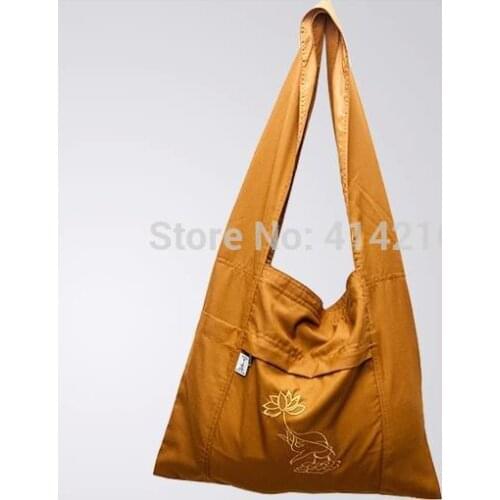 2 colors yellow/brown Buddhist Monks martial arts bag canvas single shoulder meditation arhat canvas abbot nunlay bags
