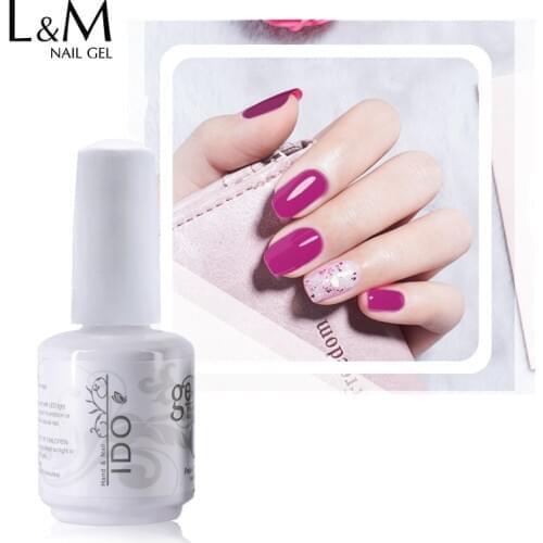 IDO 24pcs/lot Rose Red Gel Series UV/led nails Soak Off Nails Gel Polish set Nails glue polish Bright and beauty glue wholesale