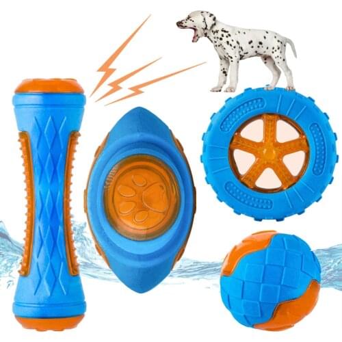 Pet Throwing Flying Disc for Dog Toys Bulk Chewing Bite Resistant Squeaky Training Toy Dogs Teeth Cleaning Interactive Toys