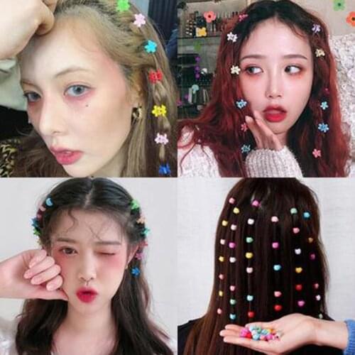 Cheap Colorful Hair Crabs For Girls Acrylic Cute Candy Color Flower Star Hair Clip Clamp Children Mini Hairpin Hair Accessories