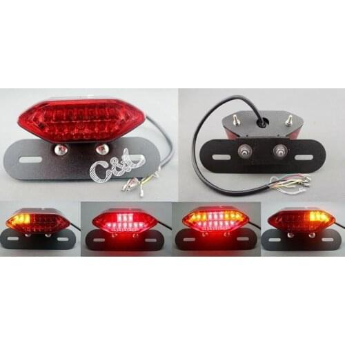 Band New 12V 20LED Motorcycle Tail Turn Signal Brake License Plate Integrated Light For Bobber Cafe Racer ATV