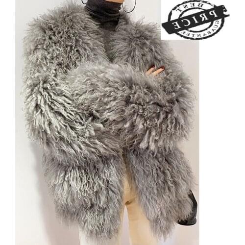 Real Fur Coat Female Winter Clothes 2021 Korean 100% Wool Coat Women Vintage Sheep Shearing Jacket Elegant Warm Top 12012