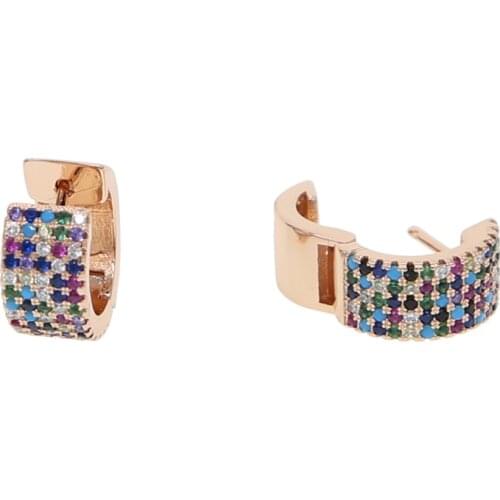 Multi color midium sized hoop earring for women classic modern earrings