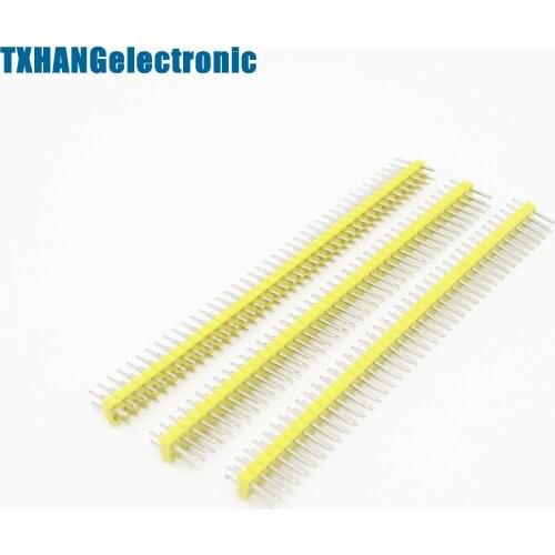 50pcs Yellow 2.54mm 2 x 40 Pin Male Double Row Pin Header Strip diy electronics