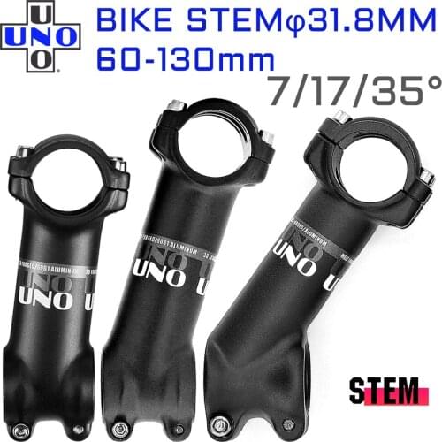 UNO Road Bike Stem 7 17 35 Degree 31.8*60-130mm Bicycle Handlebar Stem Riser Aluminum Alloy MTB Bicycle Stems Potencia Bicicleta