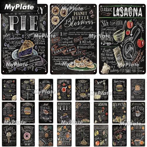 Kitchen Menu Vintage Metal Sign Tin Sign Vintage Decoration Plaque Home Wall Decor Bar Sign Home Decor Food Formula Poster