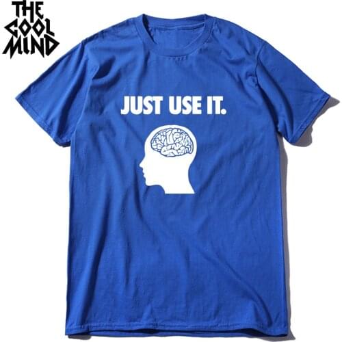 COOLMIND 100% cotton funny o-neck tshirt loose men T-shirt tops tee shirts summer loose short sleeve men T shirt