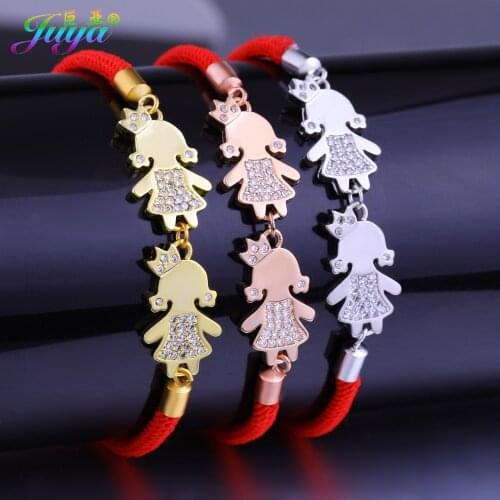 Handmade Friendship Bracelets Gold/ Crown Prince Princess Charm Bracelets Women Daughter Adjustable Rope Chain Bracelets
