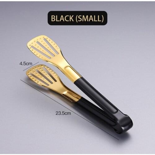 Gold Stainless Steel Food Tongs Non-Slip Serving Tongs For BBQ Meat Salad Bread Kitchen Accessories Cooking Utensils