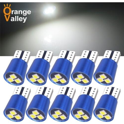 10PCS Car T10 LED 168 W5W 3 SMD 194 Auto 3030 LED Interior Light plate Dome Reading Lamp Clearance Light DC 12V