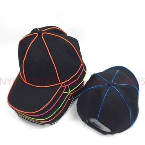 20pcs DC-3V 10 colors Select Glow LED Hats snapbacks baseball caps hip-hop hat for Halloween Bar party Hats