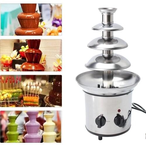 4 Layers Chocolate Fountain Waterfall Melting Machine 220V Stainless Steel Chocolate DIY Mini Waterfall Hotpot Design Machine