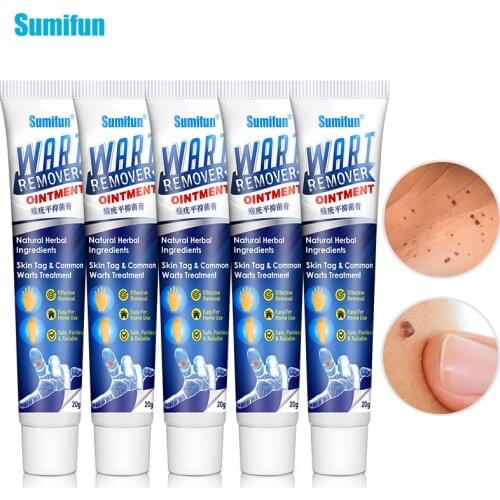 5Pcs Warts Remover Ointment Skin Tag Remover Treatment Cream Herbal Extract Corn Plaster Warts Antibacterial Ointment