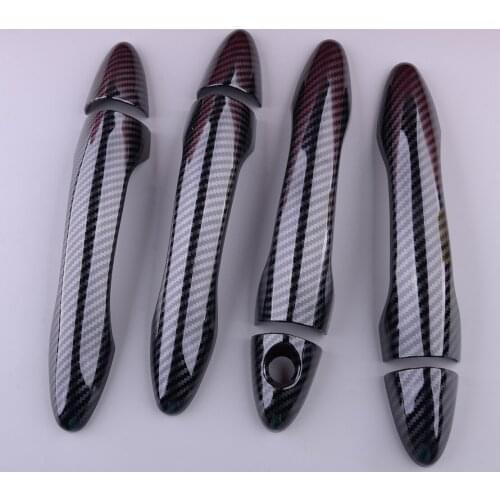 8Pcs Carbon Fiber Style Black ABS Exterior Door Handle Cover Trim Fit for Kia Optima K5 2011 2012 2013 2014 2015