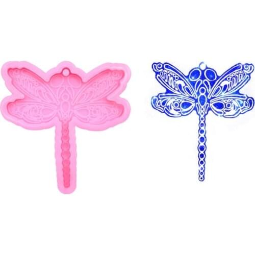 Dragonfly Keychain Epoxy Resin Mold Key Chain Earrings Pendants Silicone Mould DIY Crafts Jewelry Decorations Casting Tools J60E