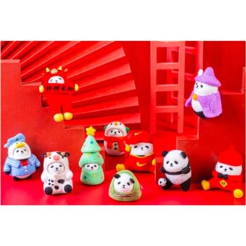 Baby panda cute novice wool needlepoint kit wool felt needle felting decoration craft needlecraft DIY handmade