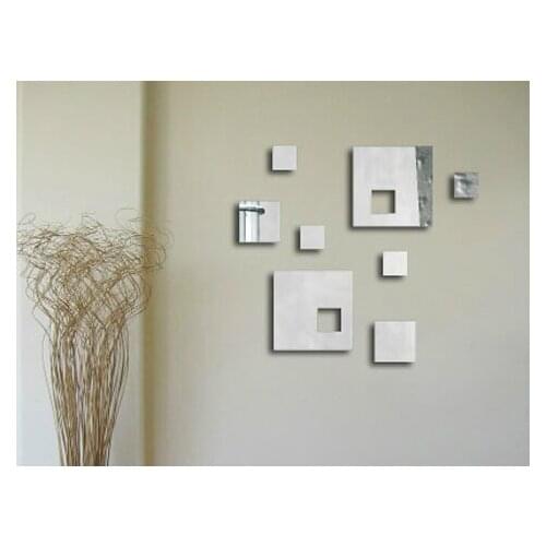 Home decoration crystal three-dimensional wall stickers square decoration supplies mirror entranceway
