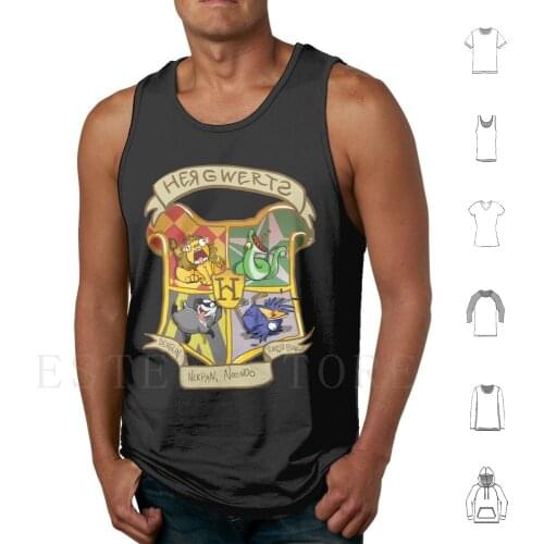 Ermahgerd! Hergwerts! Tank Tops Vest Sleeveless Hergwerts Tangent Artists Stripe Bear Badger Beard Cat Lion Nerd Berd
