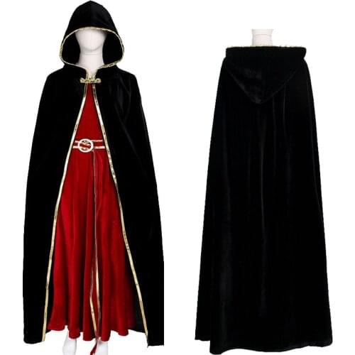 Princess Rapunzel Mother Gothel Cosplay Costume Adult Women Role-playing Red Dress With Cloak Halloween Christmas Ball Gown