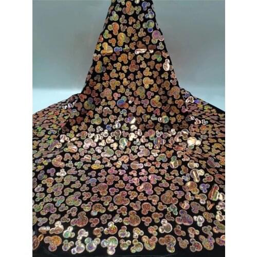 9 Colors High Quality Sequins BZL-5.120710 Latest African Sequence Lace Fabric for Bridal Lace Nigerian Net Lace Fabric