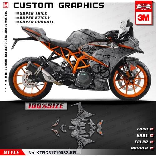 KUNGFU GRAPHICS Custom Motorbike Stickers Vinyl Wraps for RC 125 200 RC125 RC200 2017 2018 2019 2020 2021, Customizable
