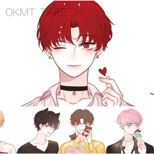 5M Roll Handsome Boy Washi Tape Character Summer Romance Mens Decorative Anime Stationery