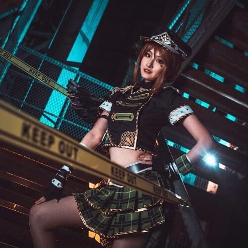 2021 Hot Lovelive Punk Rock Cosplay Costume Kunikida Hanamaru Dress Girl Uniform Skirt Set Customization