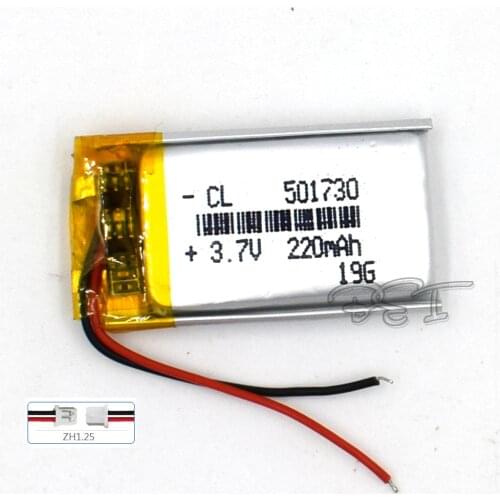 3.7V Lithium Navigator Rechargeable Li-Polymer Battery 501730 220Mah PH1.25 Li-Po Mp4 Batteries Gps Mp3 Mp5 Li-Ion Cell Speaker