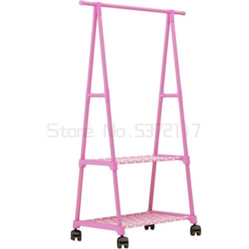 Actionclub Multifunction Triangle Simple Coat Rack Stainless Steel Removable Clothes Hanging Hanger Floor Stand Coat Rack Wheels