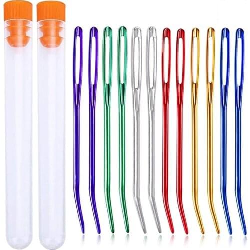 Nonvor Yarn Knitting Needles Tool for Crochet Large Eye Blunt Needles Yarn Sewing Set for Knitting Crochet Tapestry Needle Bent