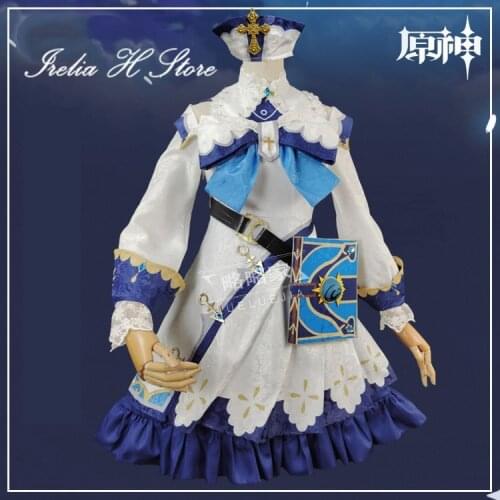 New Game Cosplays Genshin Impact Barbara Cosplay Costume costume with books prop dress female