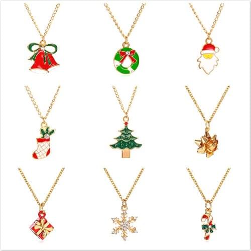 2020 New Christmas Antler Pendant Necklace Women Gold Color Beads Moon Star Horn Crescent Choker Necklaces Jewelry New