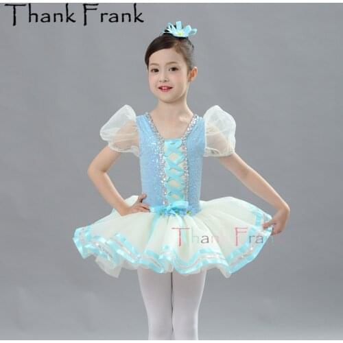 New Child Ballet Tutu Dress Sequin Princess Kids Dresses For Girls Adult Puff Sleeve Gymnastics Leotard Dance Costumes Rave C587