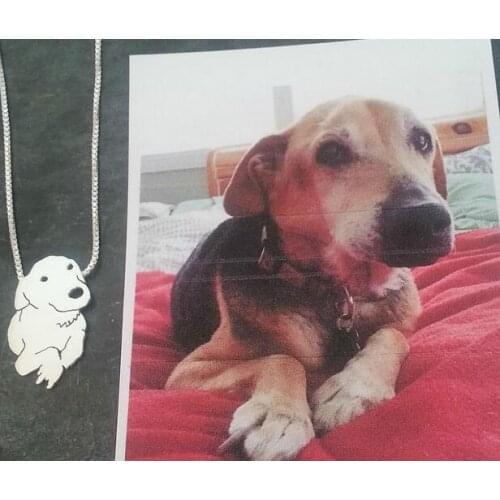 Custom Strider Necklace, Your Pet Pendant, Dog silhouette Memory Jewelry Keepsake Memorial Gift